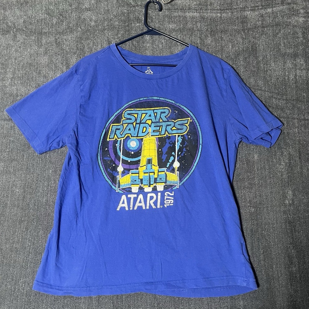 Atari Star Raiders T Shirt Mens XL Blue Retro Video Game Graphic Tee 1972